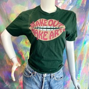 NWT Make Out Make Art Green Graphic Tee